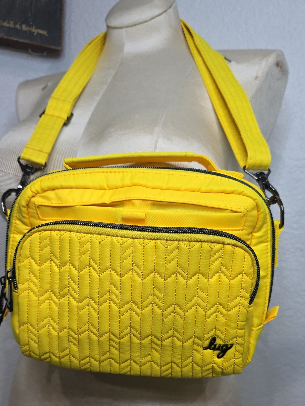 New lug Bright Yellow Quilted Crossbody Bag